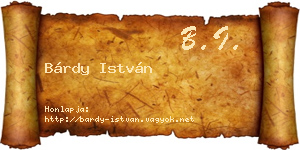 Bárdy István névjegykártya